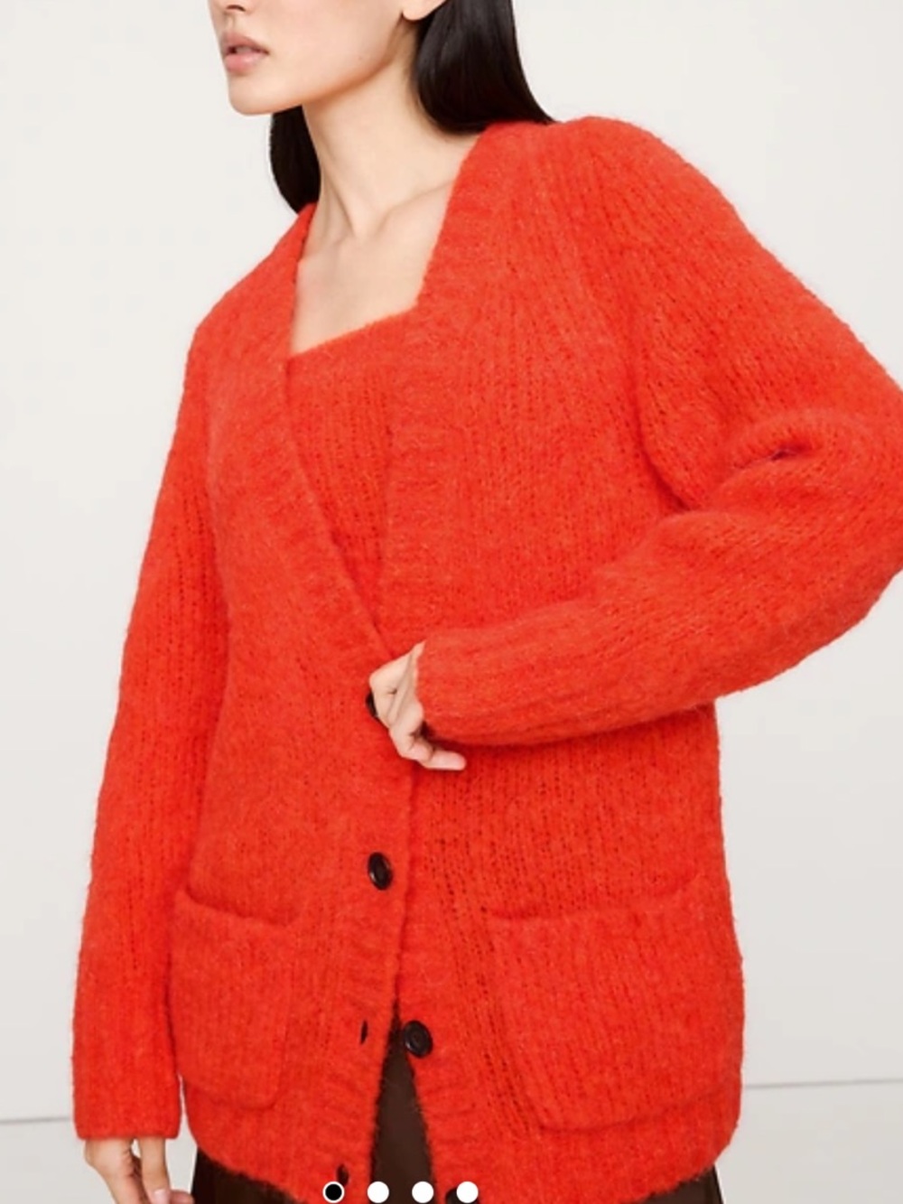 Banana Republic Italian Alpaca-Blend Cardigan Fire Red Size XL NWOT